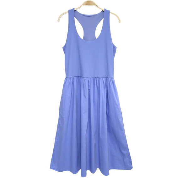 Sweaty Betty Dresses & Skirts - Sweaty Betty Explorer Rib Bodice Racerback Midi Dress 10 Blue Athleisure Pockets